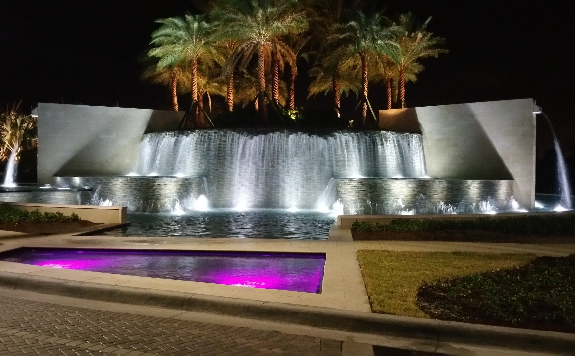 20150517_213017-editadd-led-scaled Photo of water features at private community designed and built by LaGasse Pools